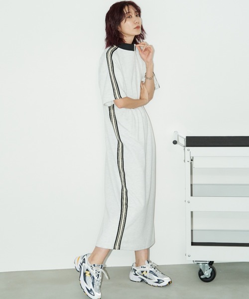 Auntie Rosa Holiday（アンティローザホリデー）の「ハーフジップトラックジャージ半袖ワンピース（ワンピース・レディース・ナチュラル/ブラック・FREE）」の19枚目の写真