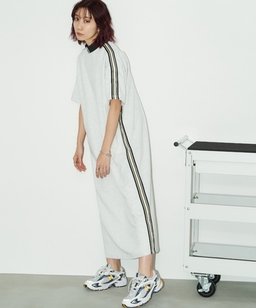 Auntie Rosa Holiday（アンティローザホリデー）の「ハーフジップトラックジャージ半袖ワンピース（ワンピース・レディース・ナチュラル/ブラック・FREE）」の21枚目の写真