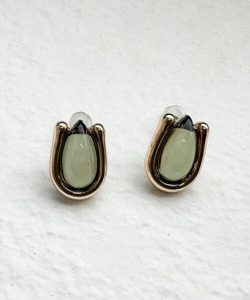 fredy emue(フレディエミュ)の「ドロップチューリップピアス(ピアス(両耳用)・レディース・ライトブルー/オリーブ/クリア・FREE)」の9枚目の写真