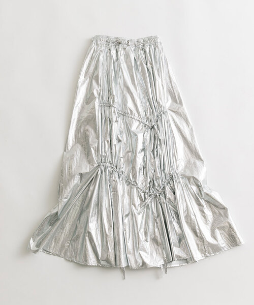OLIVE des OLIVE（オリーブデオリーブ）の「【WEB限定】アシメリボンドロストロングスカート　1041010240（スカート・レディース・ブラック/オフホワイト/シルバー・FREE）」の20枚目の写真