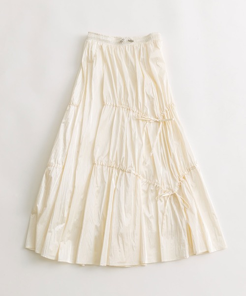 OLIVE des OLIVE（オリーブデオリーブ）の「【WEB限定】アシメリボンドロストロングスカート　1041010240（スカート・レディース・ブラック/オフホワイト/シルバー・FREE）」の18枚目の写真