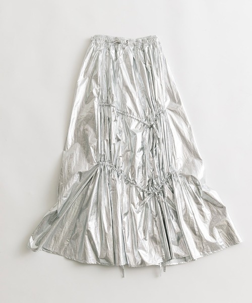 OLIVE des OLIVE（オリーブデオリーブ）の「【WEB限定】アシメリボンドロストロングスカート　1041010240（スカート・レディース・ブラック/オフホワイト/シルバー・FREE）」の19枚目の写真