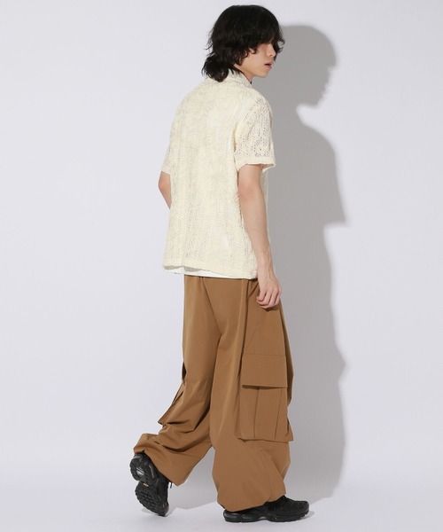 UNISEX/3サイズ展開】タックパラシュートパンツ（カーゴパンツ