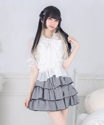 シャーリングリボンブラウス