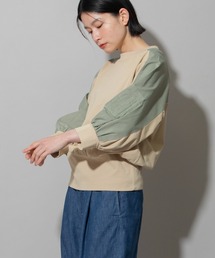 Munich | コットンジャージ×コットンナイロンツイルドッキングトップス(Tシャツ/カットソー)