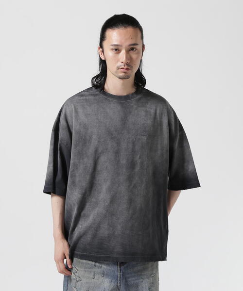 DankeSchon PIGMENT SPRAY S/S TEE PATCH Tシャツ ブラック DankeSchon/ダンケシェーン/PIGMENT SPRAY S/S TEE PATCH（T