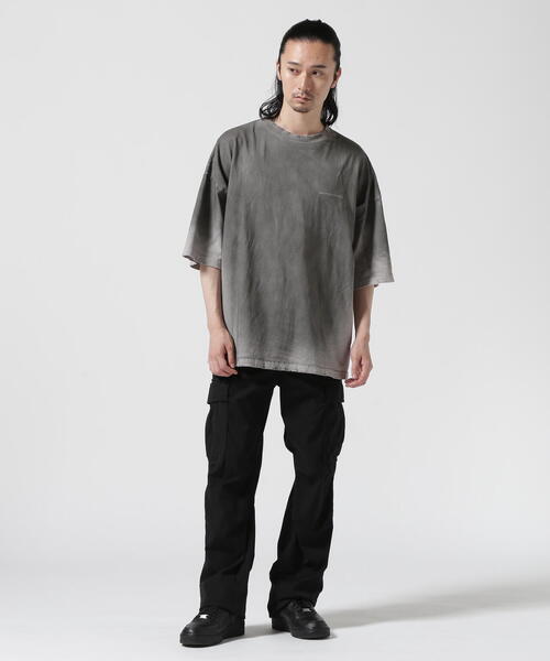 DankeSchon PIGMENT SPRAY S/S TEE PATCH Tシャツ ブラック DankeSchon/ダンケシェーン/PIGMENT SPRAY S/S TEE MORTAL