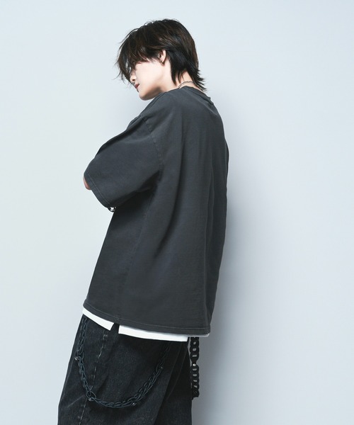 welise（ウェライズ）の「【welise by 犬飼京】アソートモードフラワープリントヴィンテージピグメントオーバーサイズ半袖Tシャツ（Tシャツ/カットソー・メンズ・ブラック系その他3/ブラック系その他/ブラック系その他2・M/S/L）」の13枚目の写真