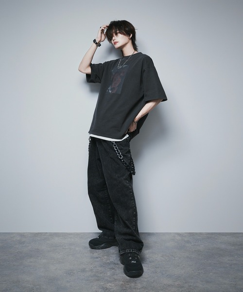 walenode 黒 半袖 Tシャツ　wagamama別注 自重堂Jichodoの作業ユニフォーム Tシャツ半袖85834| サンワーク本店