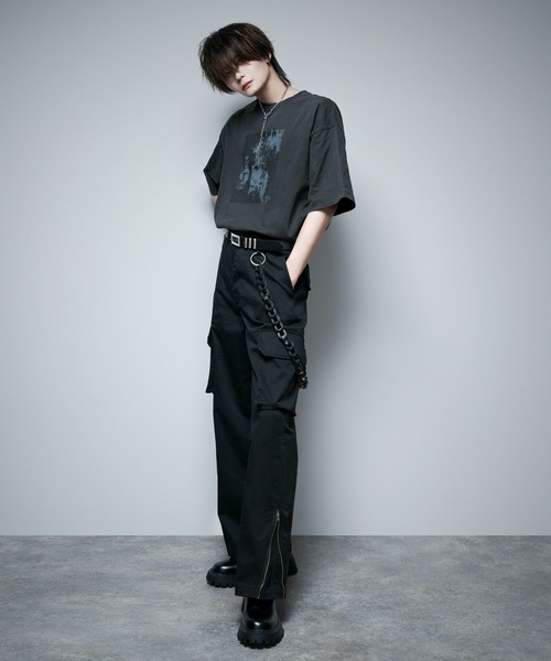 welise（ウェライズ）の「【welise by 犬飼京】アソートモードフラワープリントヴィンテージピグメントオーバーサイズ半袖Tシャツ（Tシャツ/カットソー・メンズ・ブラック系その他3/ブラック系その他/ブラック系その他2・M/S/L）」の22枚目の写真