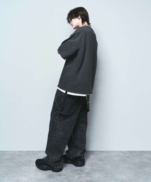 welise（ウェライズ）の「【welise by 犬飼京】アソートモードフラワープリントヴィンテージピグメントオーバーサイズ半袖Tシャツ（Tシャツ/カットソー・メンズ・ブラック系その他3/ブラック系その他/ブラック系その他2・M/S/L）」の20枚目の写真