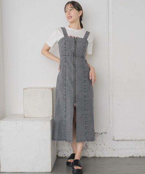 RETRO GIRL（レトロガール）の「ダブルZIPキャミOP（ワンピース・レディース・ブラック/ブルー系その他5/ブルー・FREE）」の4枚目の写真