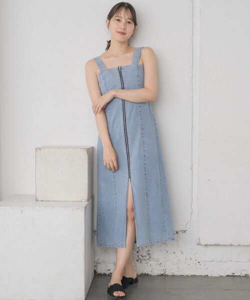 RETRO GIRL（レトロガール）の「ダブルZIPキャミOP（ワンピース・レディース・ブラック/ブルー系その他5/ブルー・FREE）」の12枚目の写真