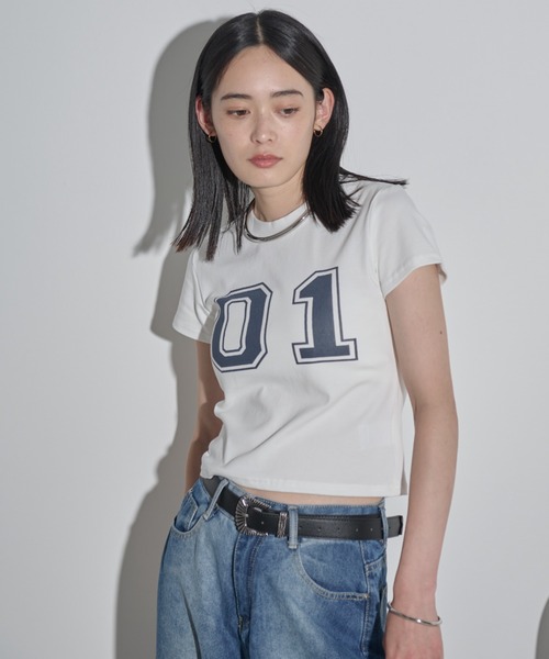 MERLOT（メルロー）の「ナンバリングTシャツ（Tシャツ/カットソー・レディース・ライトブルー/イエロー/ホワイト・FREE）」の11枚目の写真