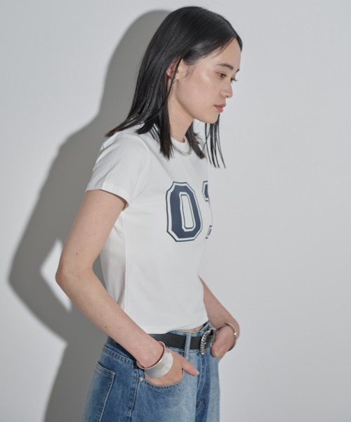 MERLOT（メルロー）の「ナンバリングTシャツ（Tシャツ/カットソー・レディース・ライトブルー/イエロー/ホワイト・FREE）」の6枚目の写真