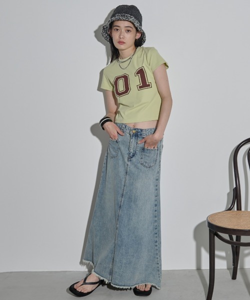 MERLOT（メルロー）の「ナンバリングTシャツ（Tシャツ/カットソー・レディース・ライトブルー/イエロー/ホワイト・FREE）」の19枚目の写真