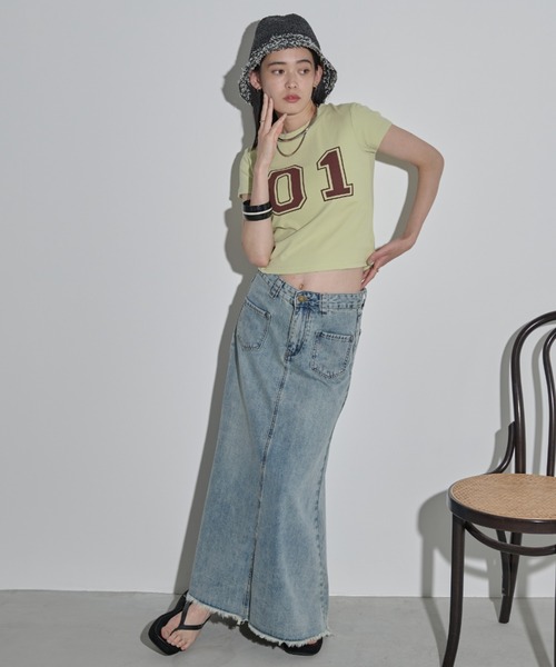 MERLOT（メルロー）の「ナンバリングTシャツ（Tシャツ/カットソー・レディース・ライトブルー/イエロー/ホワイト・FREE）」の17枚目の写真