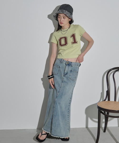MERLOT（メルロー）の「ナンバリングTシャツ（Tシャツ/カットソー・レディース・ライトブルー/イエロー/ホワイト・FREE）」の16枚目の写真