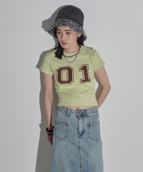 MERLOT（メルロー）の「ナンバリングTシャツ（Tシャツ/カットソー・レディース・ライトブルー/イエロー/ホワイト・FREE）」の15枚目の写真