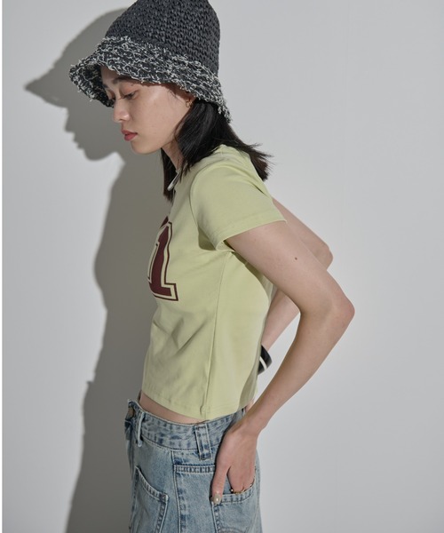 MERLOT（メルロー）の「ナンバリングTシャツ（Tシャツ/カットソー・レディース・ライトブルー/イエロー/ホワイト・FREE）」の14枚目の写真