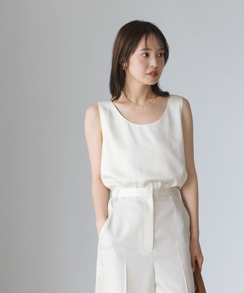 セール】ルナサテンデコルテ2WAYトップス（タンクトップ