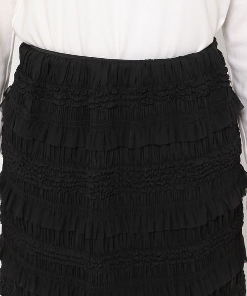 LOWRYS FARM（ローリーズファーム）の「フリルレースタイトスカート 135235（スカート・レディース・アイボリー/ブラック・FREE）」の10枚目の写真