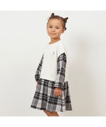 レイヤード風チェックワンピース(90～160)