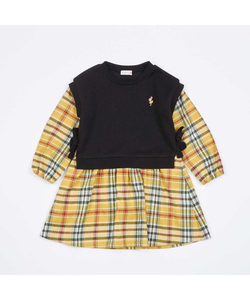 KP(ケーピー)の「レイヤード風チェックワンピース(90~160)(ワンピース・キッズ・ブラック/オフホワイト・90cm/100cm/110cm/120cm/130cm/140cm/150cm)」の21枚目の写真