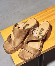 GRISE8cmリングツキプラットフォームミュールサンダル