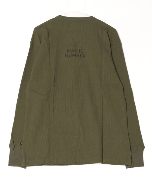 MAGIC NUMBER(マジック ナンバー)の「【MAGIC NUMBER】STOCK LOGO THERMAL L/S T-SHIRT / ストックロゴ サーマル ロングスリーブティーシャツ(Tシャツ/カットソー・メンズ・ブラック/オフホワイト/オリーブ・MEDIUM/LARGE/X-LARGE)」の12枚目の写真
