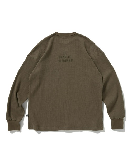 MAGIC NUMBER(マジック ナンバー)の「【MAGIC NUMBER】STOCK LOGO THERMAL L/S T-SHIRT / ストックロゴ サーマル ロングスリーブティーシャツ(Tシャツ/カットソー・メンズ・ブラック/オフホワイト/オリーブ・MEDIUM/LARGE/X-LARGE)」の6枚目の写真