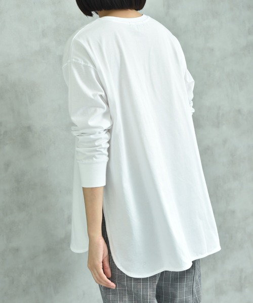 INTERPLANET(インタープラネット)の「箔プリントラウンドヘムロンT(Tシャツ/カットソー・レディース・グレー/オフホワイト/ブラック・FREE)」の15枚目の写真