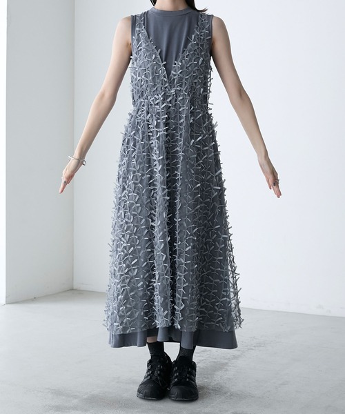 セオリー 20AW モックネックノースリーブワンピース ロング フレア リボン セオリー 20AW モックネックノースリーブワンピース ロング