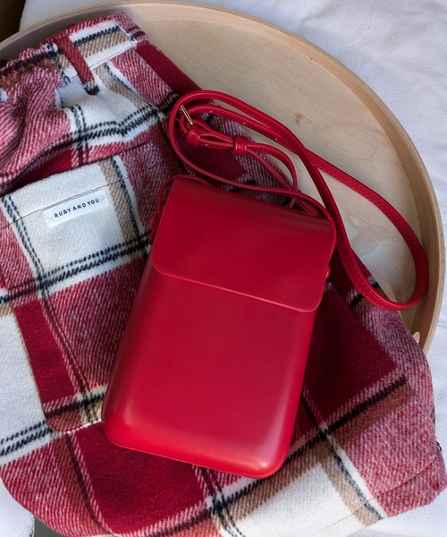 RUBY AND YOU（ルビーアンドユー）の「［select］ミニショルダー（ショルダーバッグ・レディース・ベージュ/レッド・FREE）」の2枚目の写真