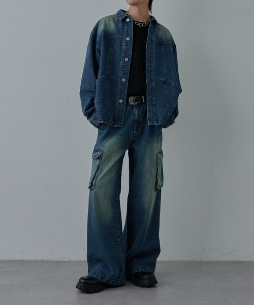 COLONY 2139(コロニートゥーワンスリーナイン)の「ブラッシュドデニムカバーオール(デニムジャケット・メンズ・ブラック系その他/ブルー・MEDIUM/LARGE)」の11枚目の写真
