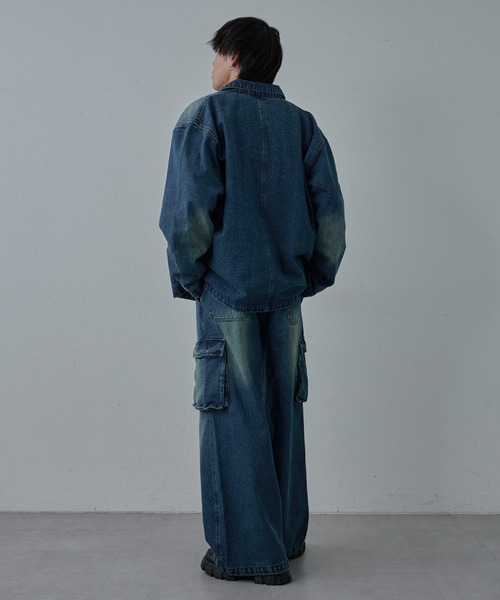 COLONY 2139(コロニートゥーワンスリーナイン)の「ブラッシュドデニムカバーオール(デニムジャケット・メンズ・ブラック系その他/ブルー・MEDIUM/LARGE)」の13枚目の写真