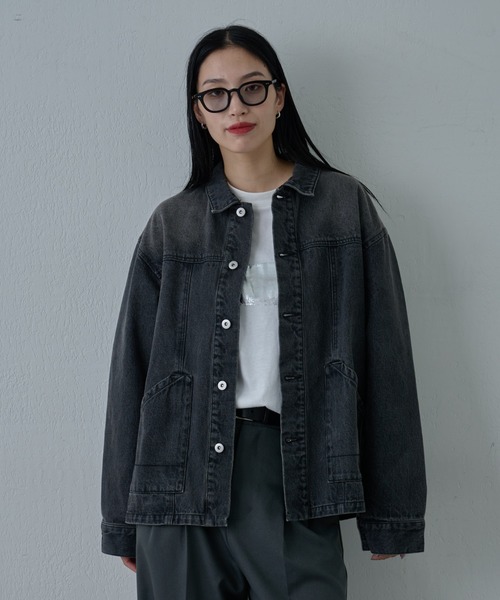 COLONY 2139(コロニートゥーワンスリーナイン)の「ブラッシュドデニムカバーオール(デニムジャケット・メンズ・ブラック系その他/ブルー・MEDIUM/LARGE)」の7枚目の写真