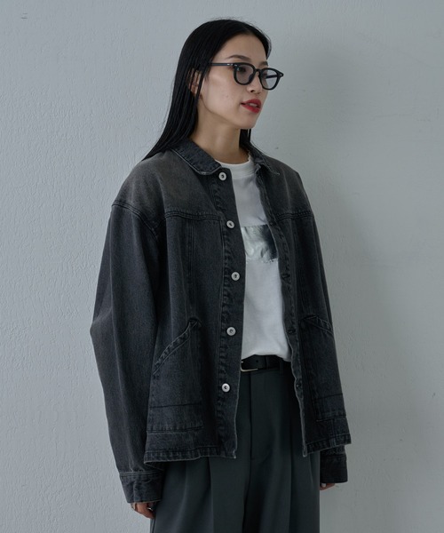 COLONY 2139(コロニートゥーワンスリーナイン)の「ブラッシュドデニムカバーオール(デニムジャケット・メンズ・ブラック系その他/ブルー・MEDIUM/LARGE)」の10枚目の写真