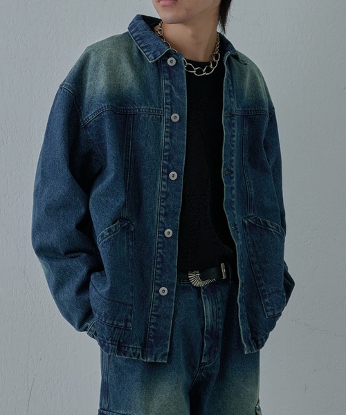 COLONY 2139(コロニートゥーワンスリーナイン)の「ブラッシュドデニムカバーオール(デニムジャケット・メンズ・ブラック系その他/ブルー・MEDIUM/LARGE)」の6枚目の写真