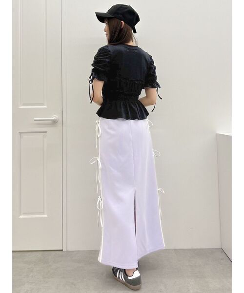 dazzlin(ダズリン)の「フリルギャザーデザインTシャツ(Tシャツ/カットソー・レディース・ピンク/ブラック/オフホワイト・FREE)」の18枚目の写真