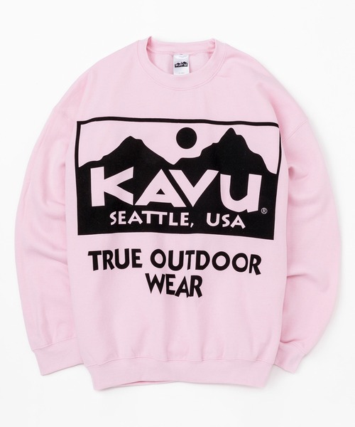 KAVU（カブー）の「KAVU/カブー Big Logo Sweat/ビッグロゴスウェット（スウェット・メンズ・グレー/アッシュ/レッド/ホワイト/ライトピンク・X-LARGE）」の5枚目の写真