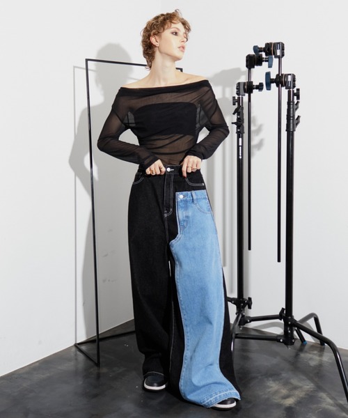 WONEM（ウォンエム）の「シアードレープオフショルトップス（Tシャツ/カットソー・レディース・ブラック/ピンク/ネイビー・FREE）」の19枚目の写真