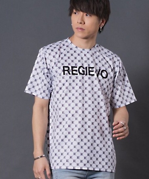 RE730(アールイーセブンサーティー)の「【REGIEVO】ロゴモノグラム Tシャツ(Tシャツ/カットソー・メンズ・ブラック/レッド/オフホワイト・X-LARGE/LARGE/MEDIUM)」の2枚目の写真