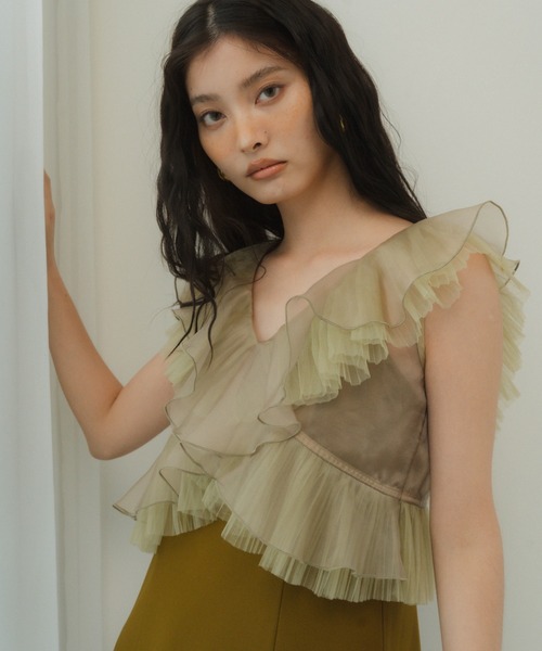 セール】プリーツチュールドレス / pleats tulle dress（ドレス