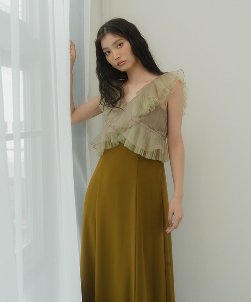 プリーツチュールドレス / pleats tulle dress（ドレス）｜ANDRESD