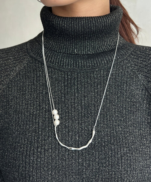 Chez toi（シェトワ）の「パール×ニュアンスネックレス（ネックレス・レディース・ゴールド/シルバー・FREE）」の3枚目の写真