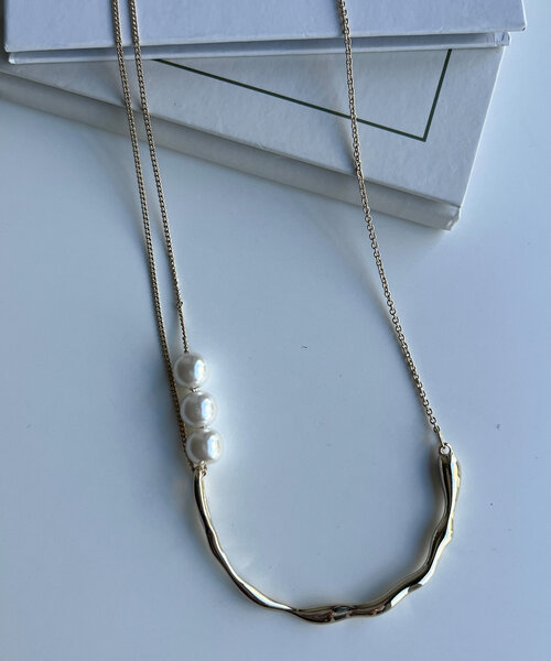 Chez toi（シェトワ）の「パール×ニュアンスネックレス（ネックレス・レディース・ゴールド/シルバー・FREE）」の5枚目の写真