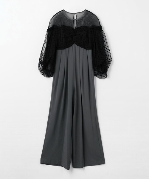 ANDRESD（アンドレスド）の「＜ANDRESD＞フロッキー ドット オールインワン＜ Select by EMMEL REFINES ＞（つなぎ/オールインワン・レディース・ダークグレー/ネイビー/ブラック・S）」の3枚目の写真