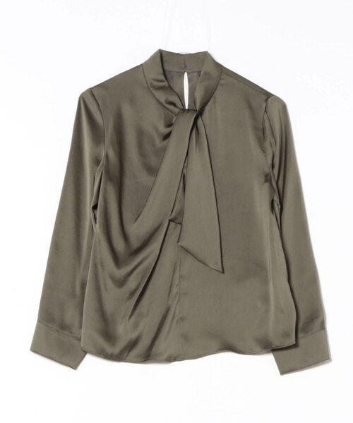 12Twelve Agenda（トゥエルブ　アジェンダ）の「【再入荷！ベストセラー】ねじりボウタイブラウス（シャツ/ブラウス・レディース・ネイビー/オフホワイト/ブルー/ミント/ブラウン/カーキ/アイボリー・M）」の5枚目の写真