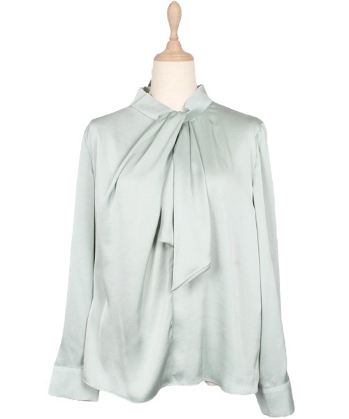 12Twelve Agenda（トゥエルブ　アジェンダ）の「【再入荷！ベストセラー】ねじりボウタイブラウス（シャツ/ブラウス・レディース・ネイビー/オフホワイト/ブルー/ミント/ブラウン/カーキ/アイボリー・M）」の6枚目の写真